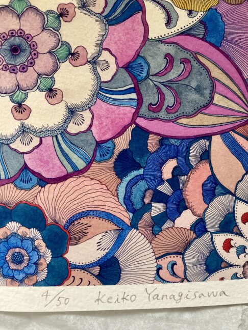 Detailed and intricate Japanese flower art.