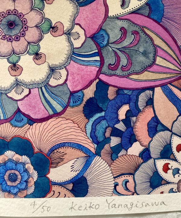 Detailed and intricate Japanese flower art.
