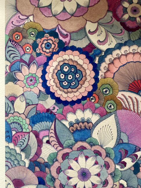 Floral art by Keiko Yanagisawa.
