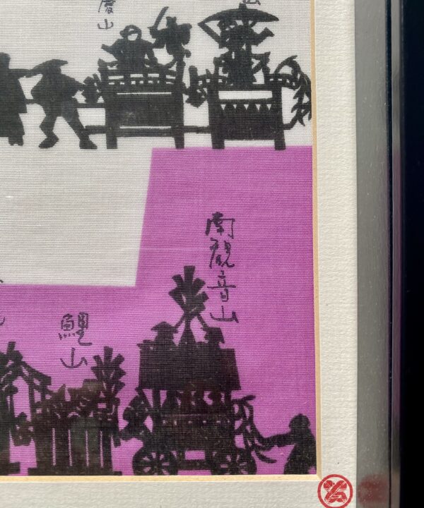A detail of a Japanese screen print on silk.