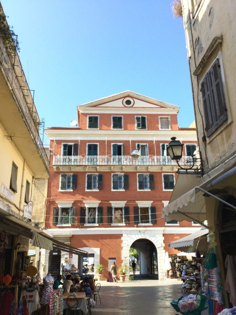 Corfu old town buildings.