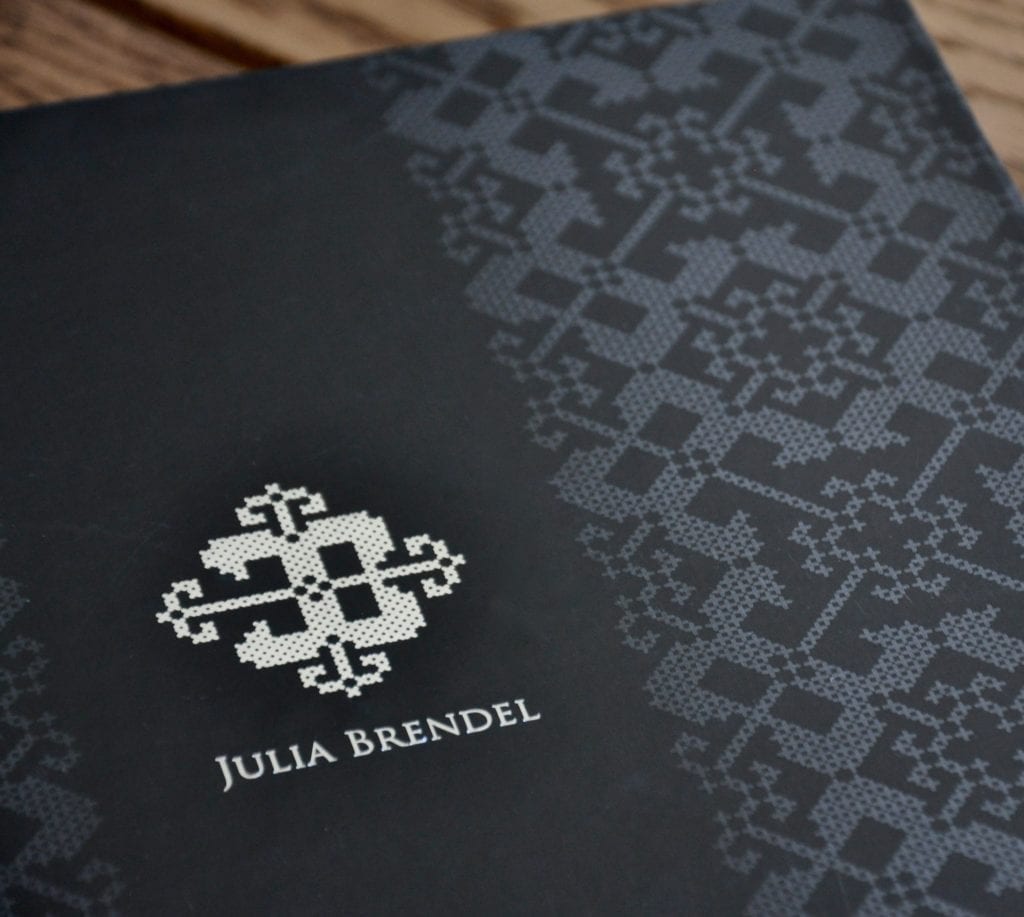 An elegant Julia Brendel, cashmere scarf gift box.