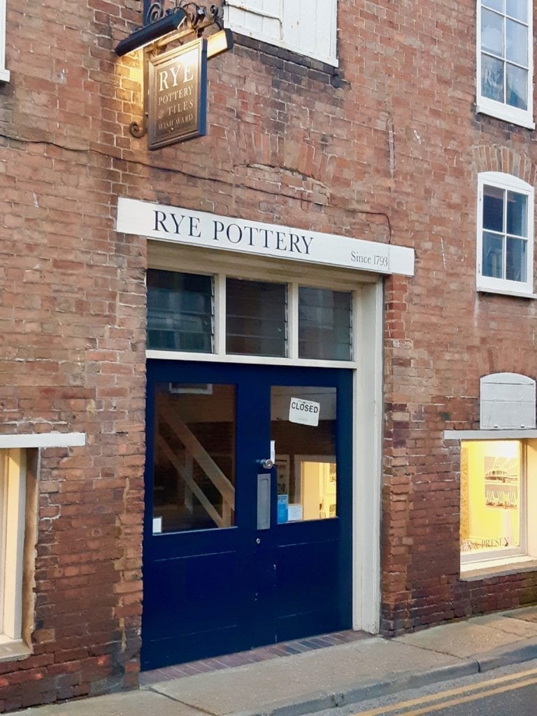 The entrance to Rye Pottery in Rye, Sussex.