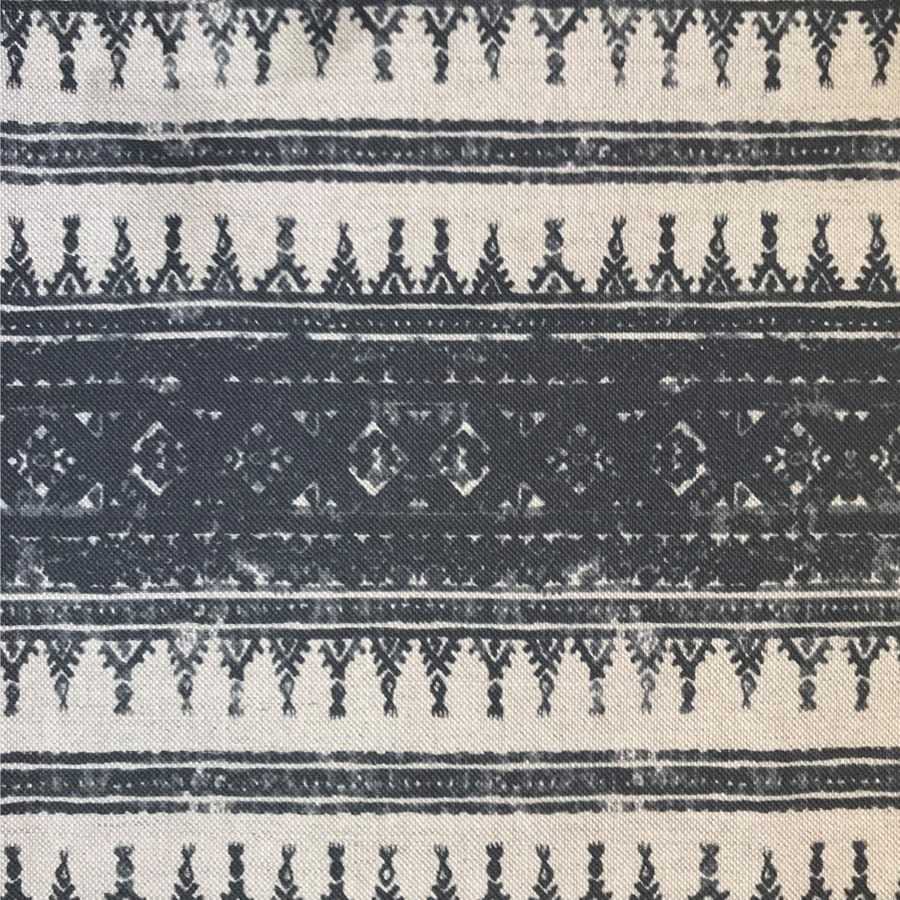 The Tribes print fabric in monochrome by Julia Brendel.