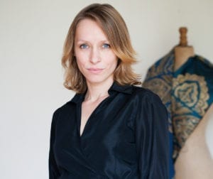 A portrait head shot of the textile designer Julia Brendel.