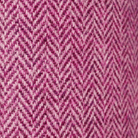 Detail of the herringbone pattern on a pink tweed lampshade from the Isle of Harris.