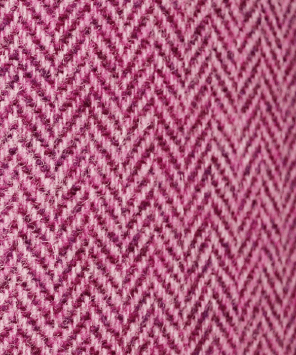 Detail of the herringbone pattern on a pink tweed lampshade from the Isle of Harris.