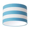 Sky blue and white striped drum lampshade.