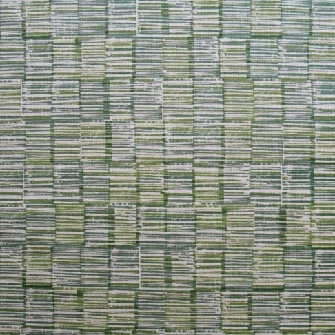 Hand-printed Japanese style linen print fabric 'Sakori' in green.