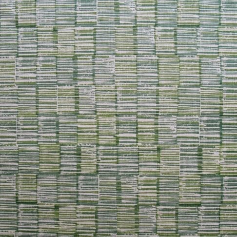 Hand-printed Japanese style linen print fabric 'Sakori' in green.