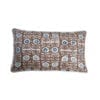 Cinnamon brown patterned cushions in hand-printed linen.