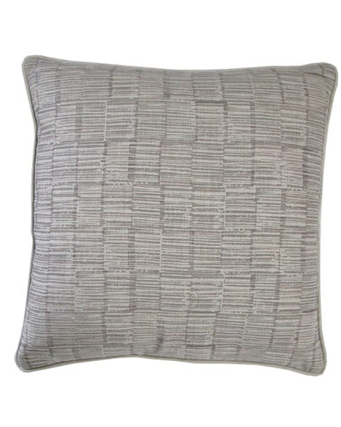 Grey, hand-print linen cushion in a Japanese-inspired design.