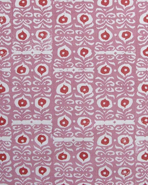 Pink, hand-print Iznik linen.