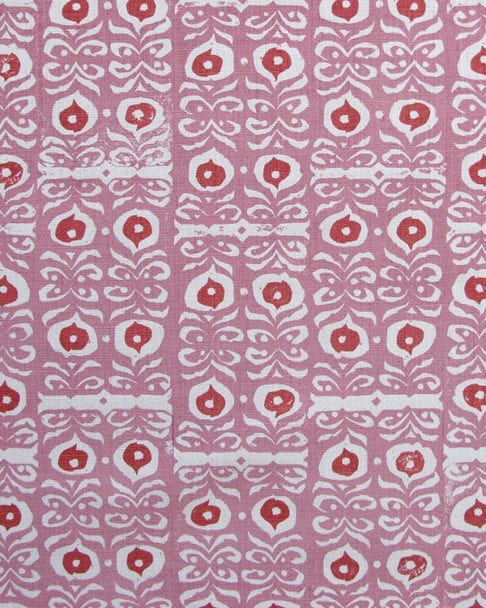 Pink, hand-print Iznik linen.