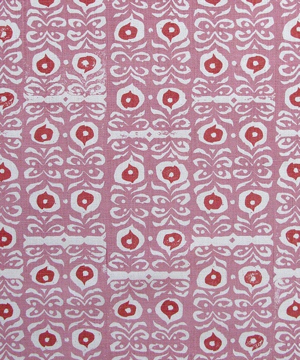 Pink, hand-print Iznik linen.