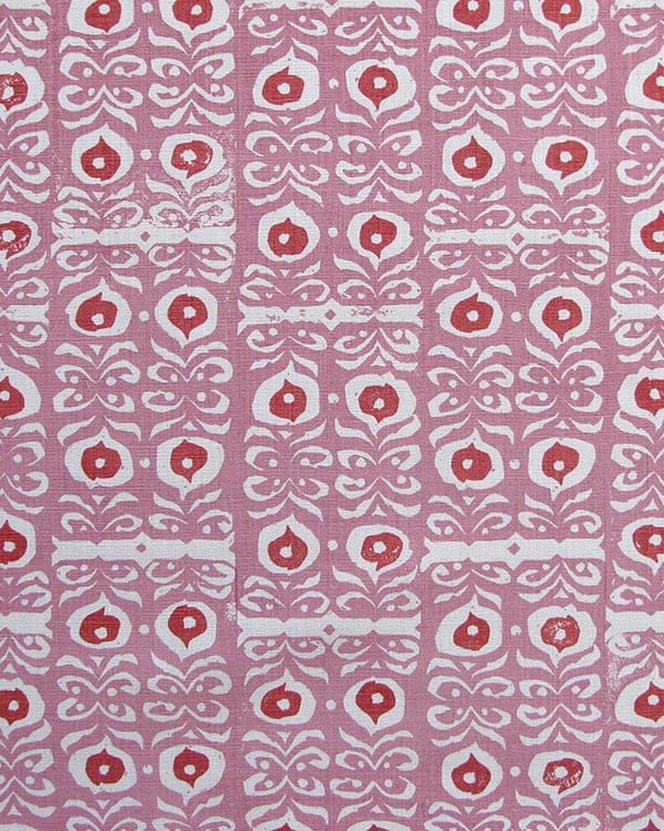 Pink, hand-print Iznik linen.