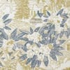 Hand-printed botanical wallpaper in chartreuse and blue in the Arts & Crafts style, available through Telescope Style.