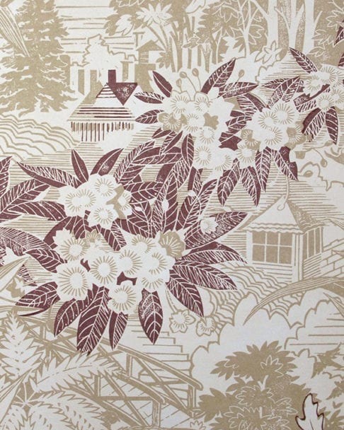 Detail of Webb's Wonder neutral floral wallpaper in the 'Stone' colourway.