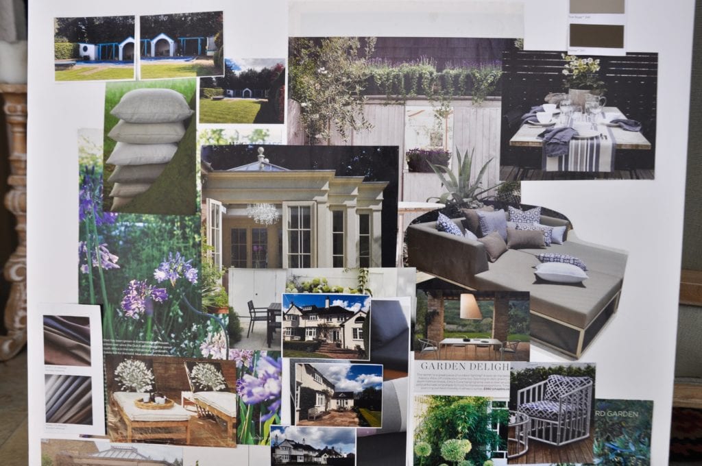 A project concept board featuring exterior elements.