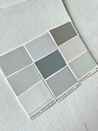 A palette of interior paint whites and neutrals.