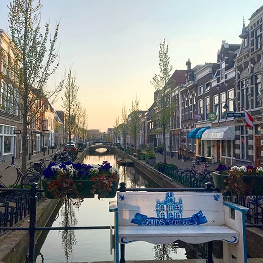 A picturesque canal view in Gouda, from the Telescope Style blog, Holland in Springtime.