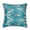 Cut out shots of teal ikat cushions from Telescope Style.