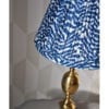 Indian block-print lampshade in wave design in pleated, cotton.