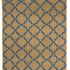 Blue dhurrie rug with pattern inspired by jali-screens, from Telescope Style.