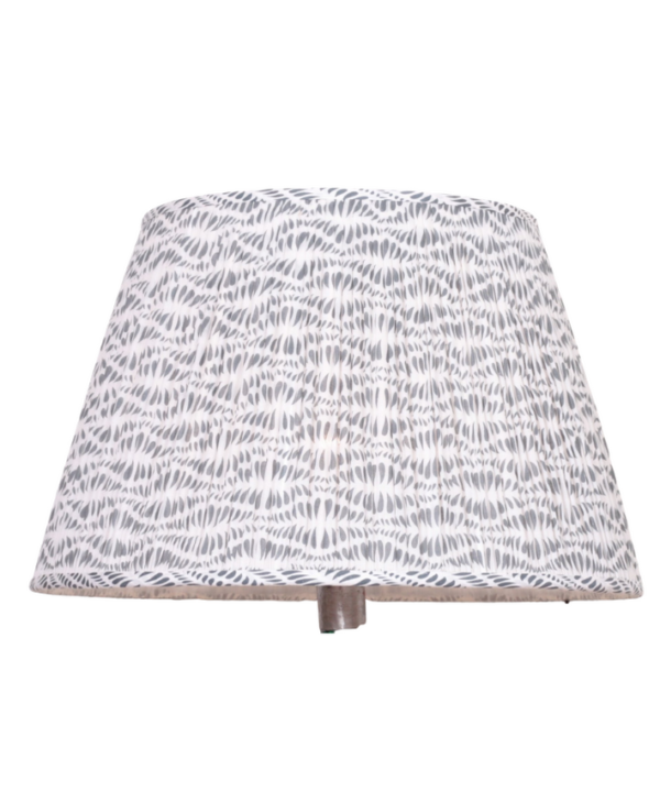 Grey patterned lampshades in cotton voile Designs By Origin