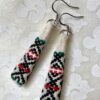 Boho drop earrings handmade using vintage Slovenian embroidery textiles.