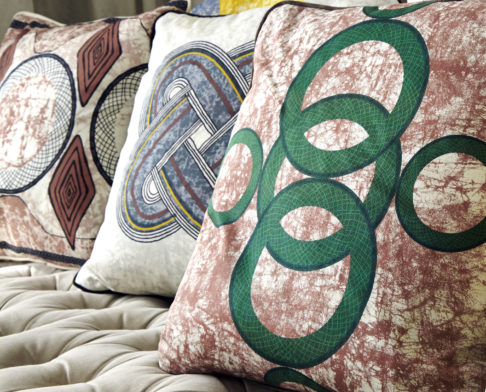 A selection of West African-inspired cushion designs by Eva Sonaike.