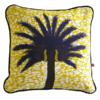 Palm tree cushion covers with a yolk yellow ground.