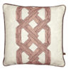 Statement pink cushion covers with a bold, architectural and African-style motif.