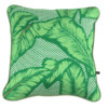 Palm print cushions in green.