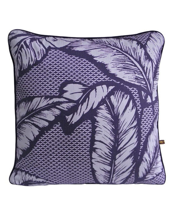 Palm tree cushion in purple.