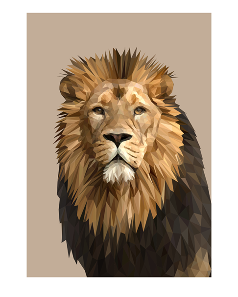 A majestic portrait of a lion by digital artist Talia Giles.