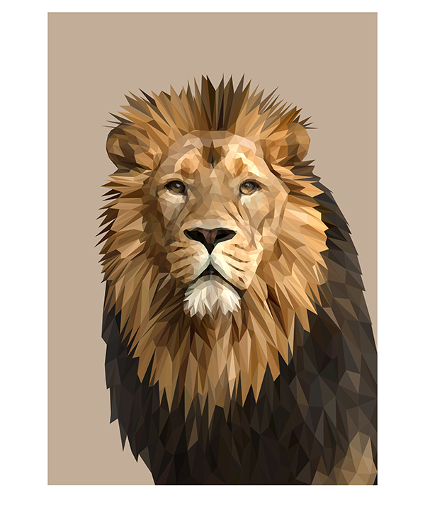 A majestic portrait of a lion by digital artist Talia Giles.