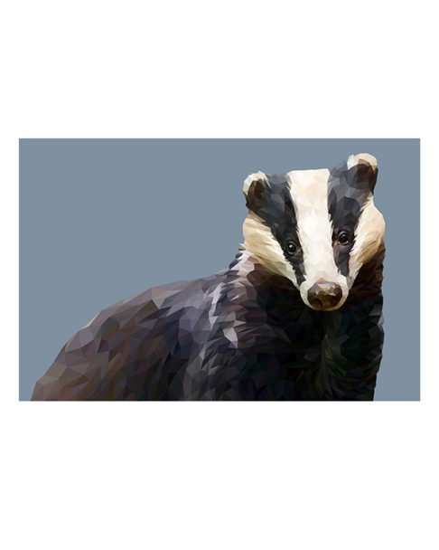 A modern digitally designed badger artwork.