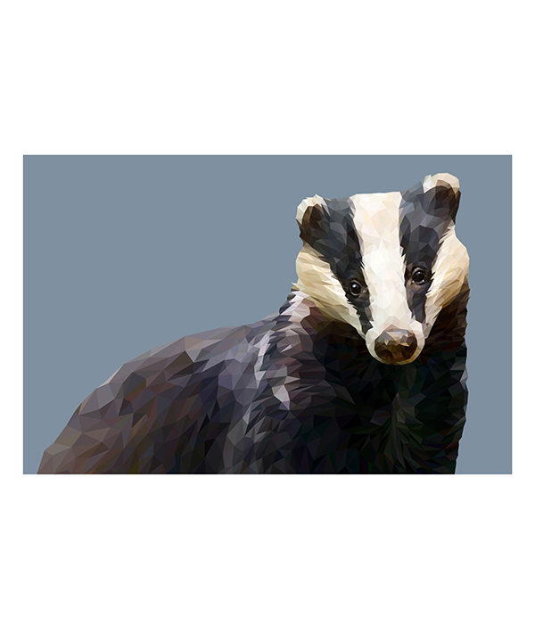 A modern digitally designed badger artwork.