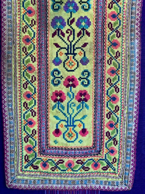 A Thai Hmong textile panel originally embroidered for traditional costumes.