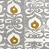 Chic, mustard and grey wallpaper, hand-printed in England but inspired by ceramic detailing from the Middle East.