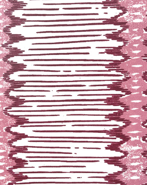 Detail of a zig-zag striped wallpaper in pink.