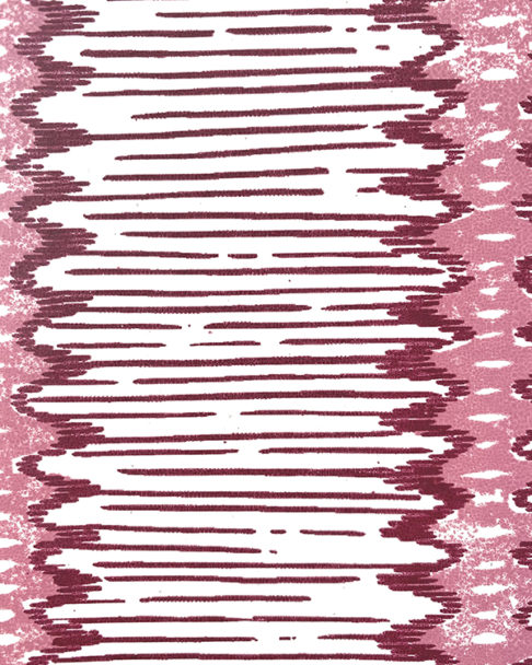 Detail of a zig-zag striped wallpaper in pink.