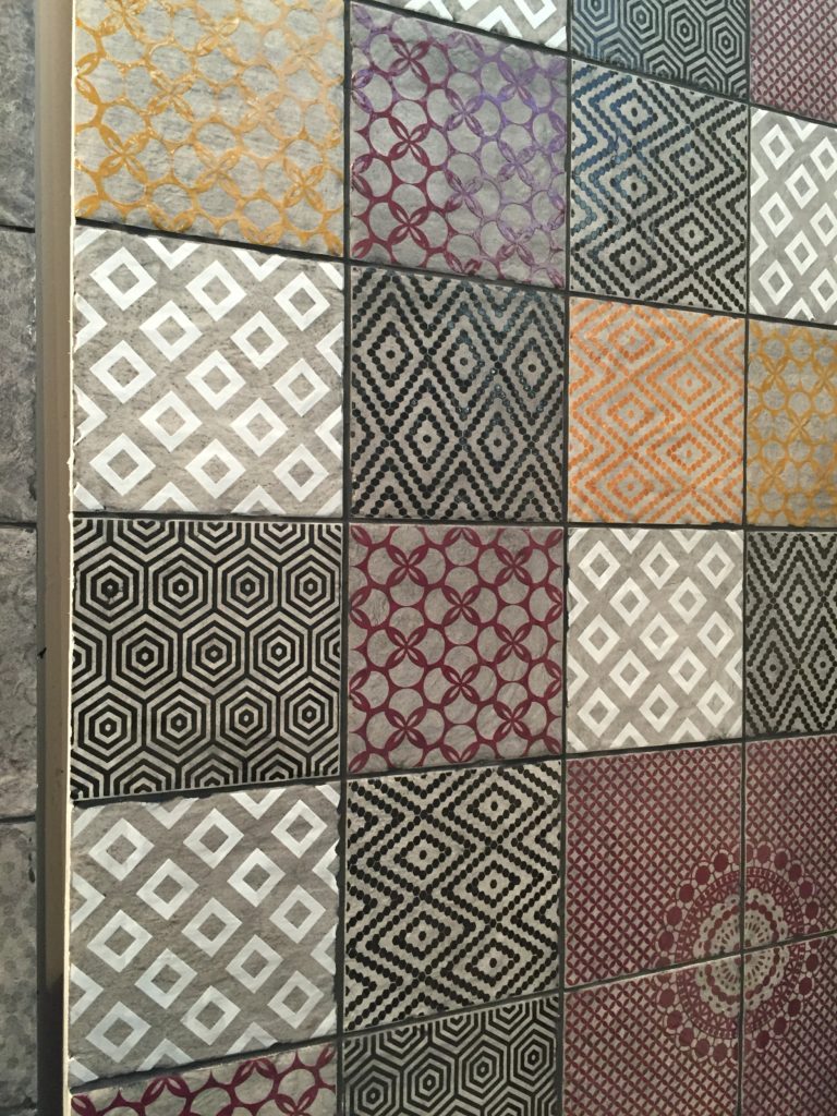 A selection of geometric tiles by Bedrock Tiles.