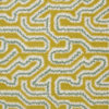 Mustard cushion fabric in hand-printed Moorish Maze linen.