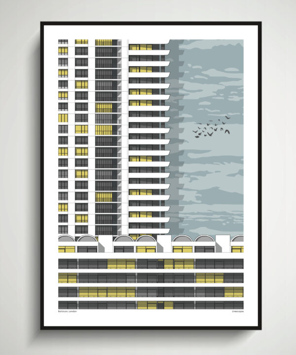 Barbican art prints of London's iconic brutalist building.