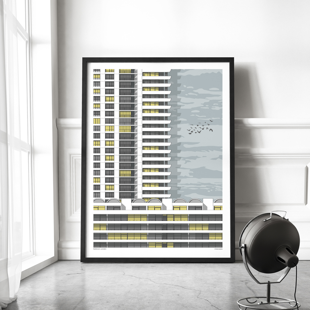 A print of the Barbican in London by Linescapes at Telescope Style.