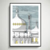 Brighton art architectural print of the seaside city's famous Pavilion.