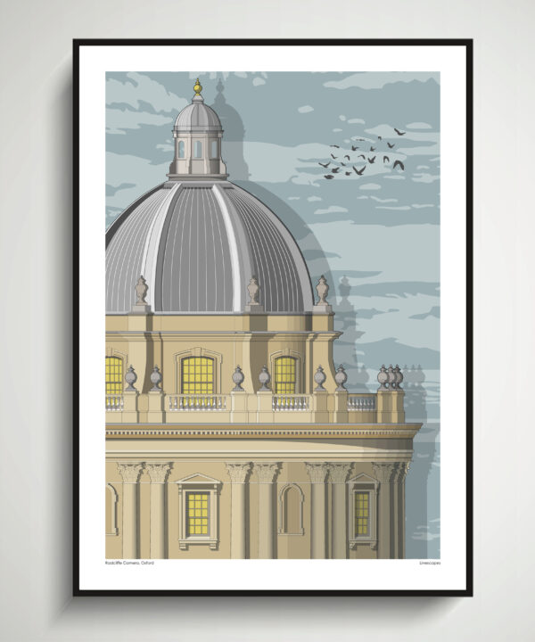 A modernist-feel art print of the Radcliffe Camera, Oxford.