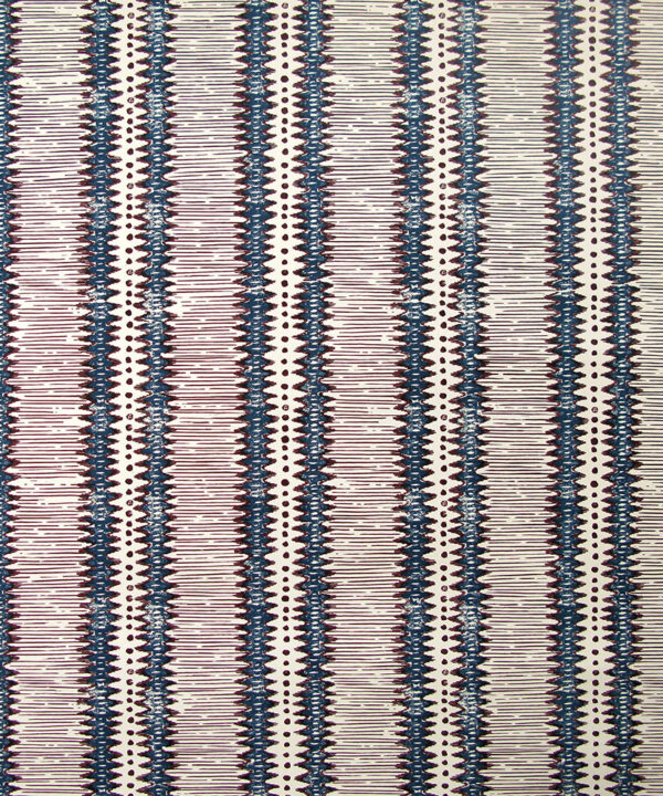 Indigo wallpapers hand-printed in England. A bold, zig-zag stripe inspired by West African design.